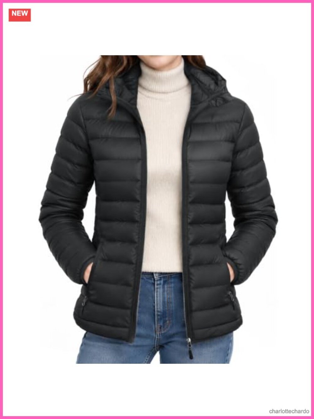 Women's Quilted Puffer Jacket Lightweight Warm Winter Coat with Hood